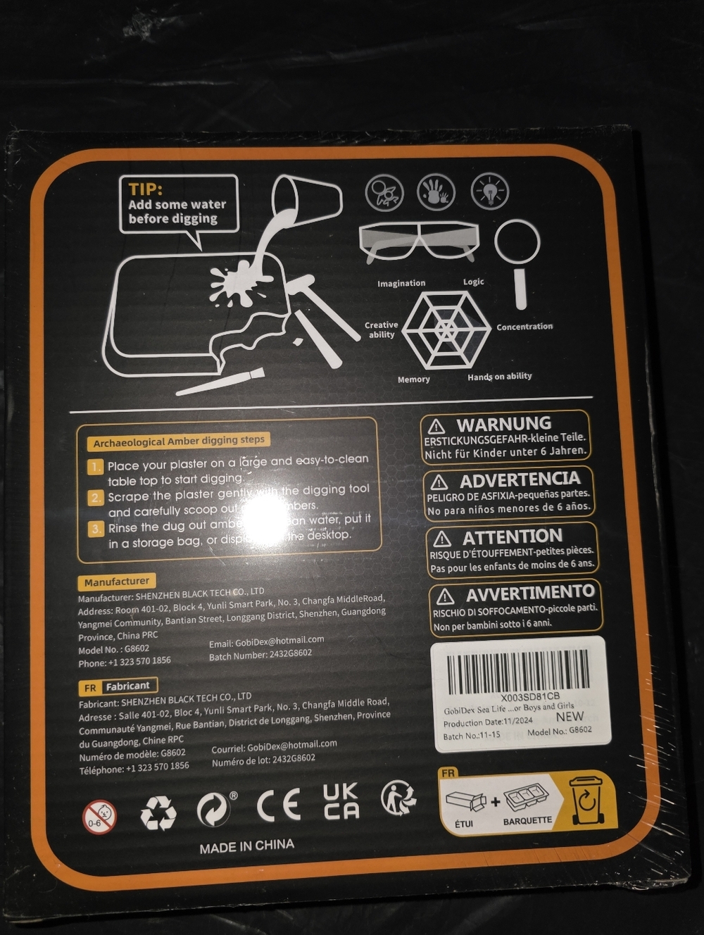 Sea Life Amber Dig Kit - Picture 3 of 3